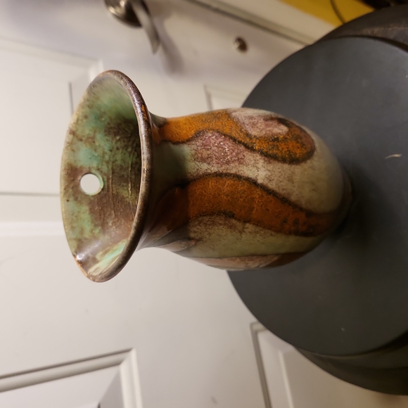 Mid-Century Modern Studio Pottery Ceramic Wall Pocket Vase - Picture 13 of 13